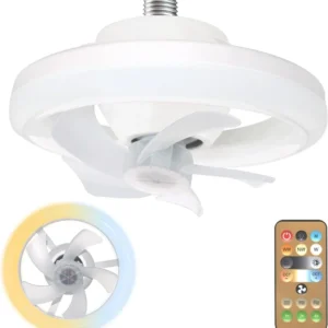 Remote Control LED Ceiling Fan Light 360 Rotation