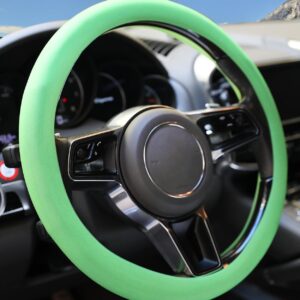 Anti Slip Silicon Steering Cover Black & Green