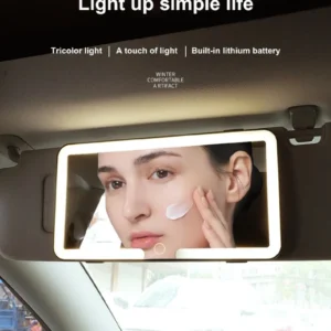 Car Visor Vanity Mirror with LED Lights Rechargeable Cosmetic Mirror Car Vanity Mirror with Light