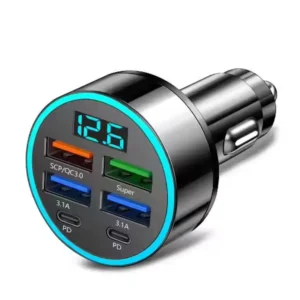 Dynamic 6 In 1 Car Charger USB Car Charger Car USB Adapter 2PD+4USB Car Charger